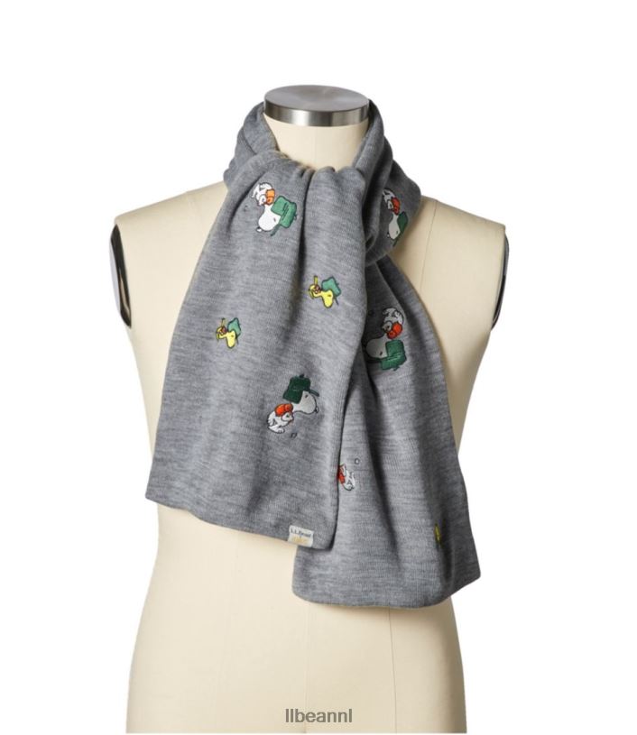 L.L.Bean Heren x gebreide sjaal met pinda\'s zwart accessoires VT064661