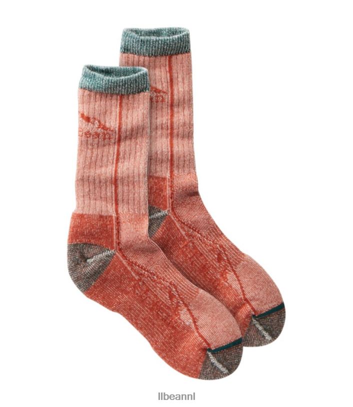 L.L.Bean Heren Cresta wollen lichtgewicht wandelsokken verbrande sienna accessoires VT0643772