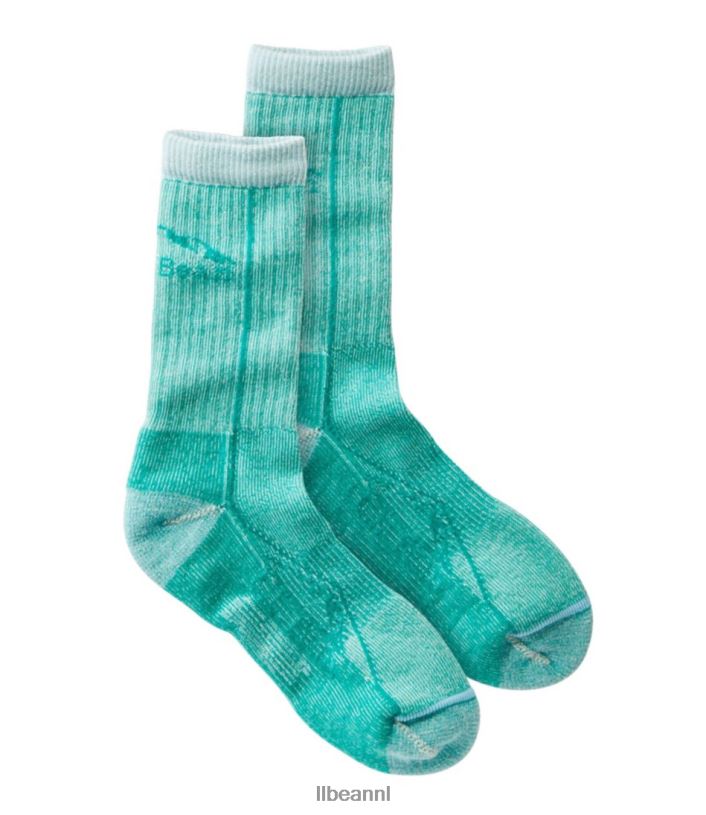 L.L.Bean Heren unisex cresta wollen no-fly zone lichtgewicht wandelsokken lichte kelly accessoires VT0643001