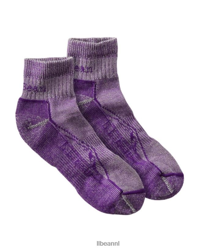 L.L.Bean Heren unisex cresta wollen no-fly zone lichtgewicht wandelsokken lila accessoires VT0643787