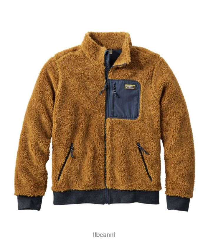 L.L.Bean Heren Sherpafleece jack antiek goud/carbon marine bovenkleding VT0645947