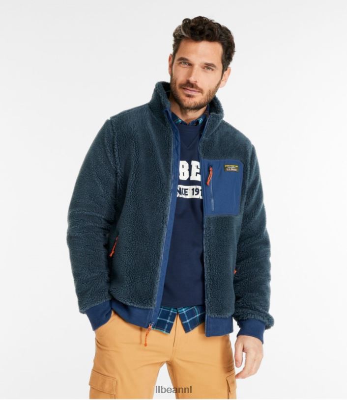 L.L.Bean Heren Sherpafleece jack antiek goud/carbon marine bovenkleding VT0645947