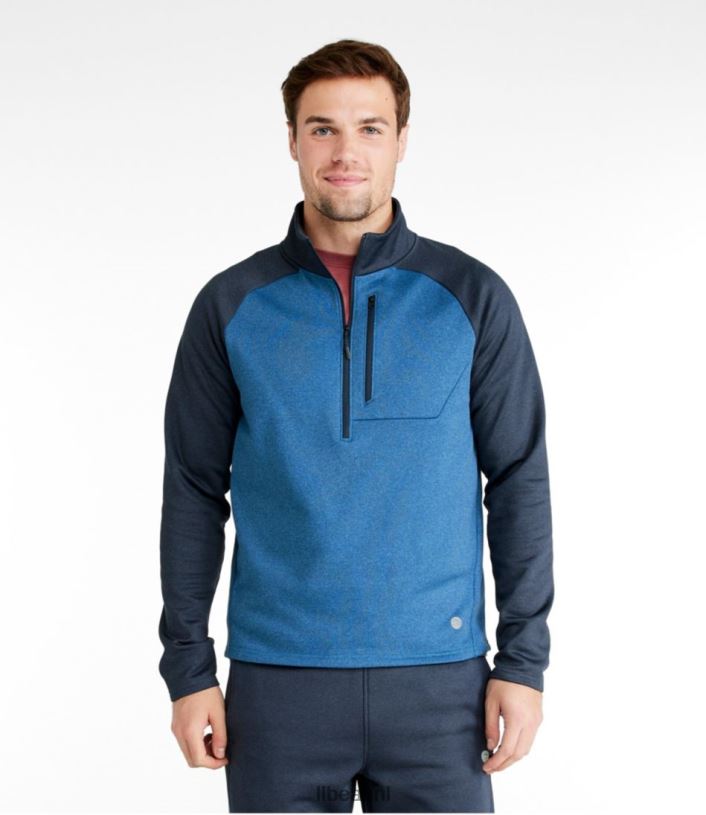 L.L.Bean Heren bergfleece halve ritssluiting legering grijs/bordeaux bovenkleding VT064556