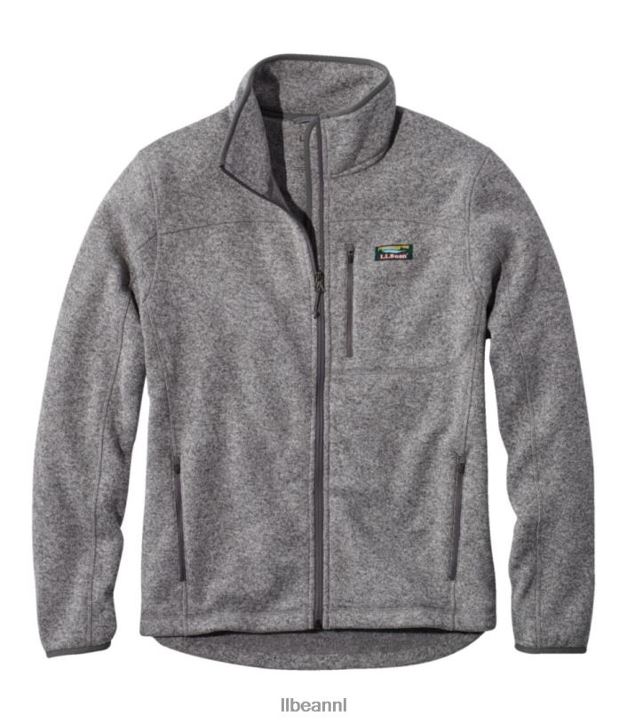 L.L.Bean Heren sweaterfleece jack met volledige ritssluiting grijze heide bovenkleding VT064397
