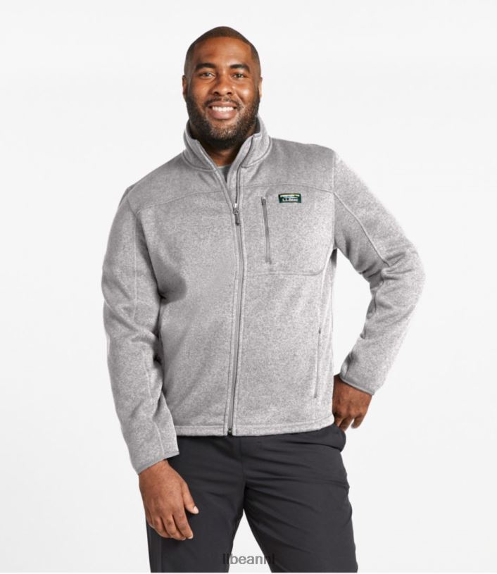 L.L.Bean Heren sweaterfleece jack met volledige ritssluiting grijze heide bovenkleding VT064397