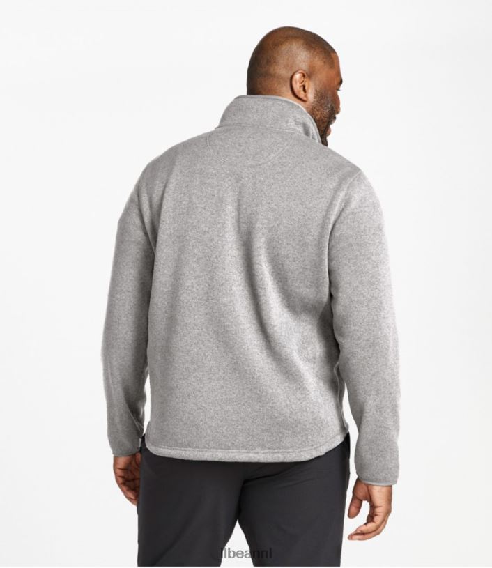 L.L.Bean Heren sweaterfleece jack met volledige ritssluiting grijze heide bovenkleding VT064397