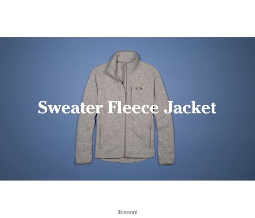 L.L.Bean Heren sweaterfleece jack met volledige ritssluiting grijze heide bovenkleding VT064397