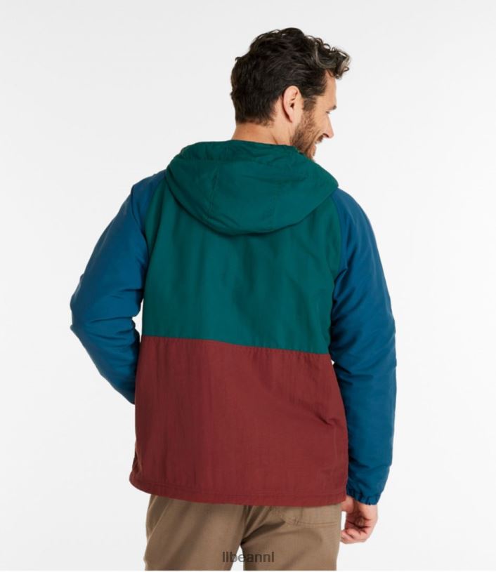 L.L.Bean Heren berg klassieke geïsoleerde anorak bronsgrijs/bordeaux bovenkleding VT0643442