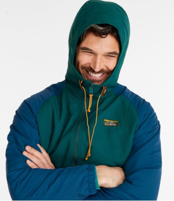L.L.Bean Heren berg klassieke geïsoleerde anorak bronsgrijs/bordeaux bovenkleding VT0643442