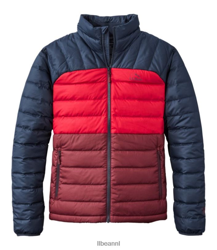 L.L.Bean Heren donsjack bordeaux/nautische marine bovenkleding VT064922