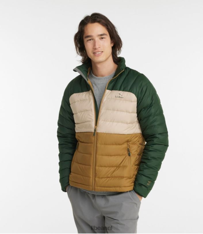 L.L.Bean Heren donsjack bordeaux/nautische marine bovenkleding VT064922