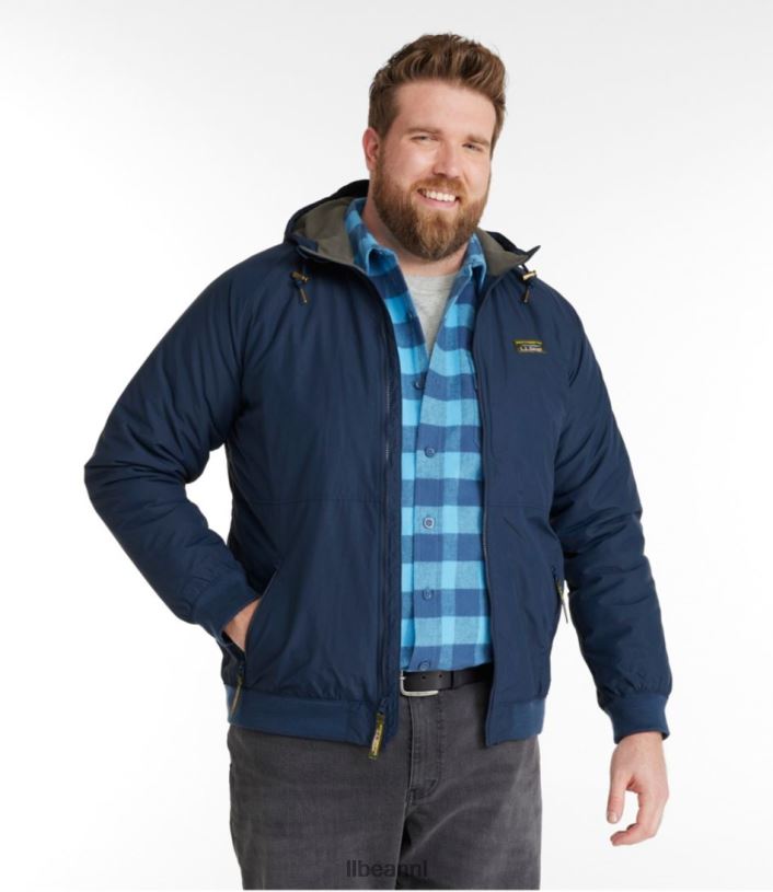 L.L.Bean Heren geïsoleerd 3-seizoenen bomberjack met capuchon tijm bovenkleding VT0643700