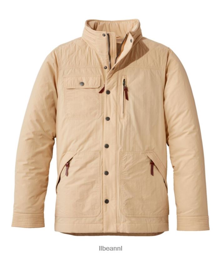 L.L.Bean Heren geïsoleerd reisjack vintage kaki bovenkleding VT064718