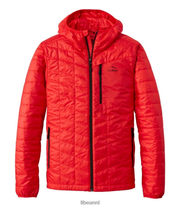 L.L.Bean Heren primaloft packaway jack met capuchon levendig rood bovenkleding VT0646610