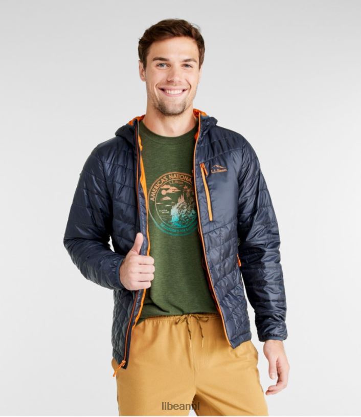 L.L.Bean Heren primaloft packaway jack met capuchon levendig rood bovenkleding VT0646610