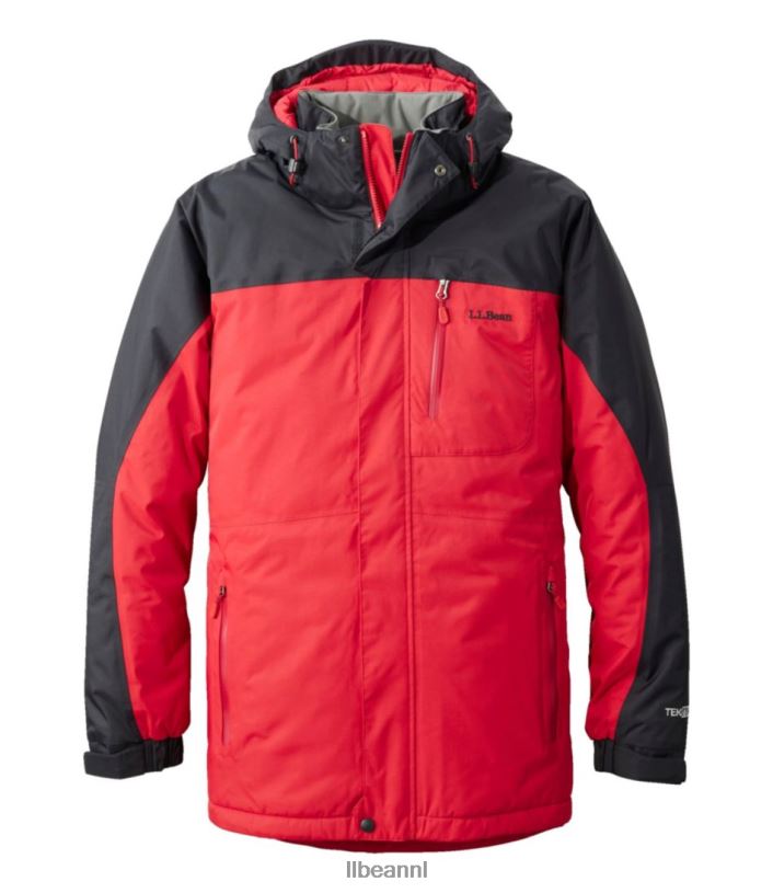 L.L.Bean Heren stoere ridge parka donkerrood/zwart bovenkleding VT064733