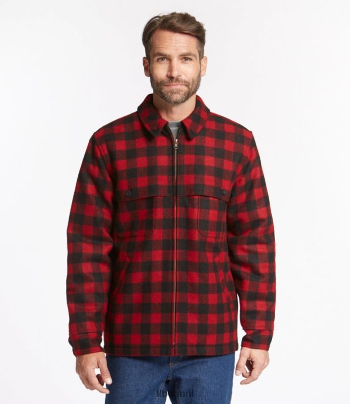 L.L.Bean Heren Maine Guide jac-shirt met ritssluiting aan de voorkant en primaloft schaliegrijs/zwart bovenkleding VT0646064