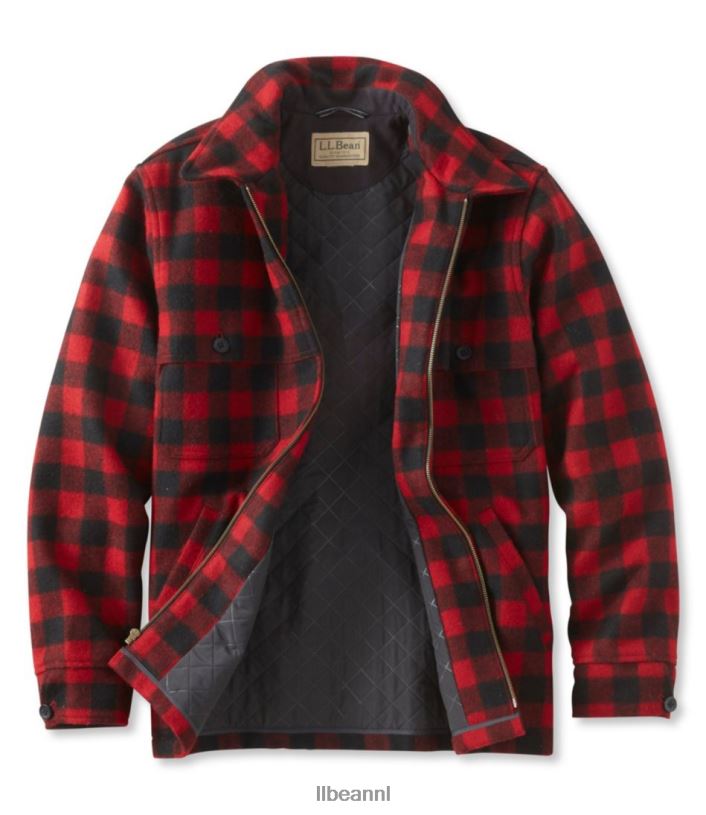 L.L.Bean Heren Maine Guide jac-shirt met ritssluiting aan de voorkant en primaloft schaliegrijs/zwart bovenkleding VT0646064