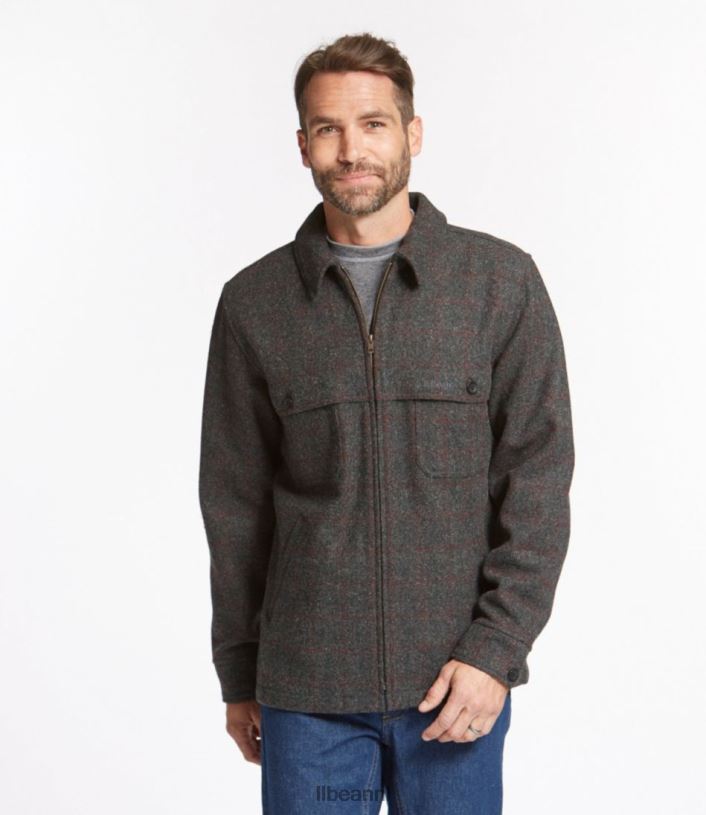 L.L.Bean Heren Maine Guide jac-shirt met ritssluiting aan de voorkant rood Zwart bovenkleding VT0646082