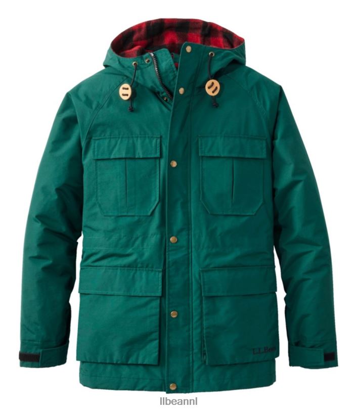 L.L.Bean Heren originele baxter staatsparka '82 zwarte woud groen bovenkleding VT0644984