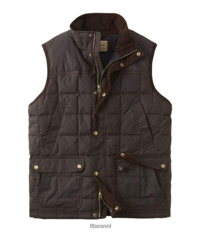 L.L.Bean Heren upcountry donsvest van gewaxt katoen koffieboon uitrusting voor buiten VT0643667