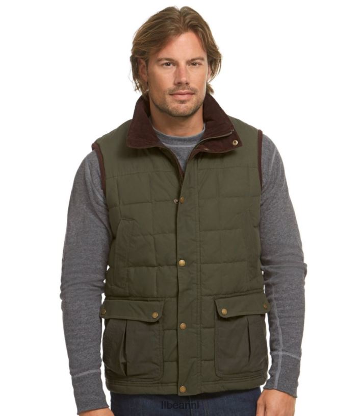 L.L.Bean Heren upcountry donsvest van gewaxt katoen koffieboon uitrusting voor buiten VT0643667