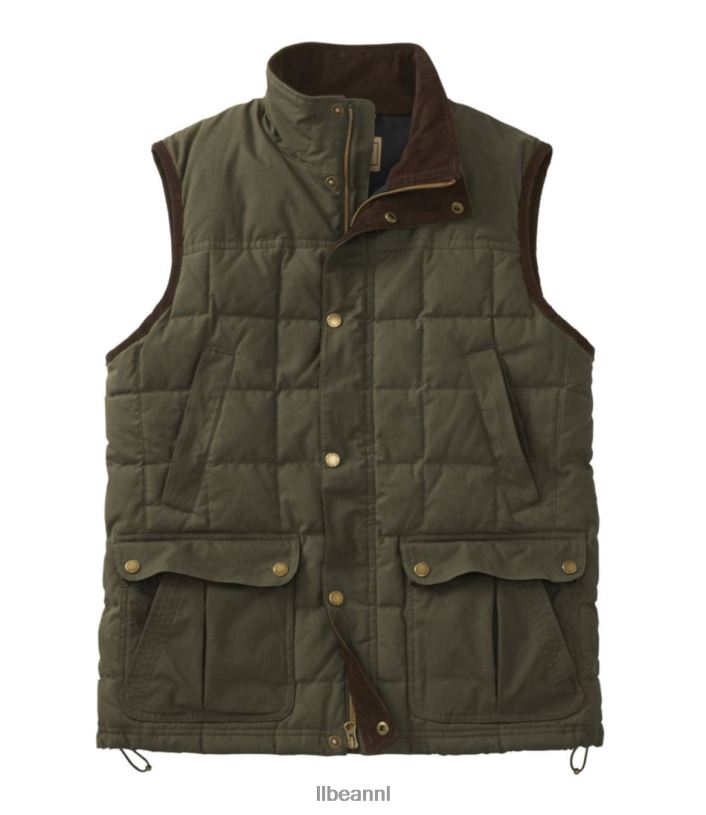 L.L.Bean Heren upcountry donsvest van gewaxt katoen loden uitrusting voor buiten VT064898