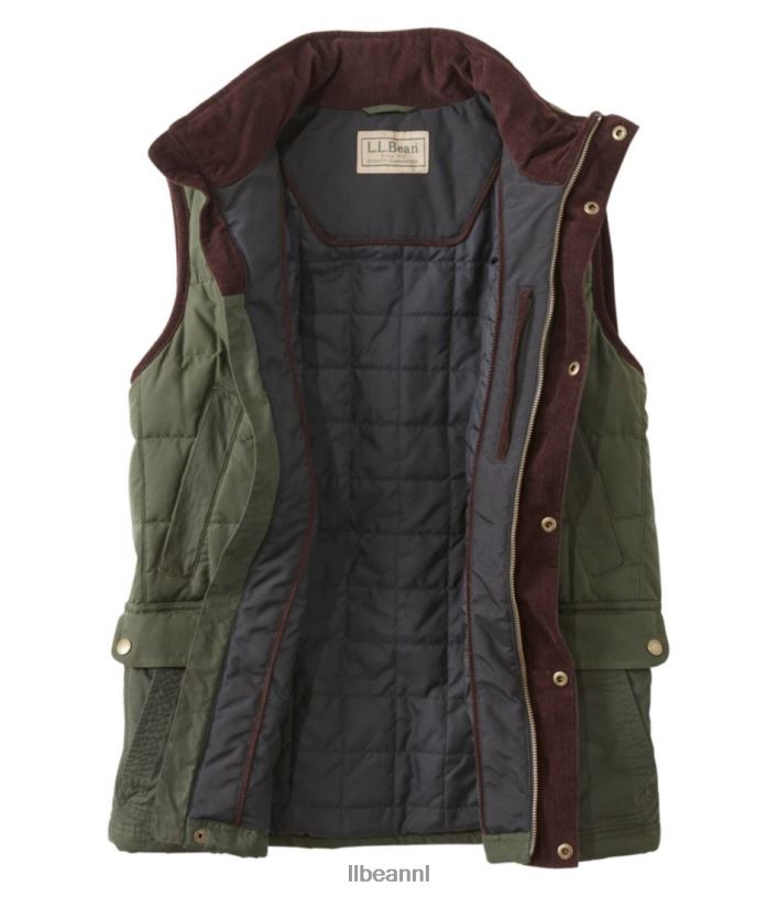 L.L.Bean Heren upcountry donsvest van gewaxt katoen loden uitrusting voor buiten VT064898