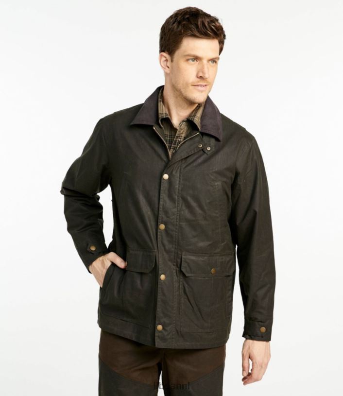 L.L.Bean x Double L Heren Hooglandjas van gewaxt katoen esdoorn bruin uitrusting voor buiten VT064952