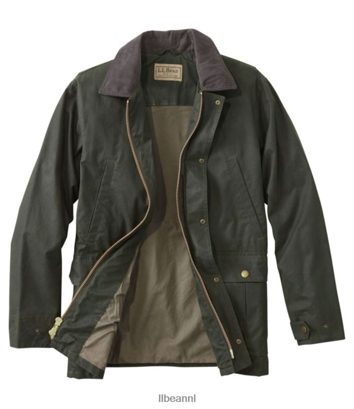 L.L.Bean x Double L Heren Hooglandjas van gewaxt katoen esdoorn bruin uitrusting voor buiten VT064952