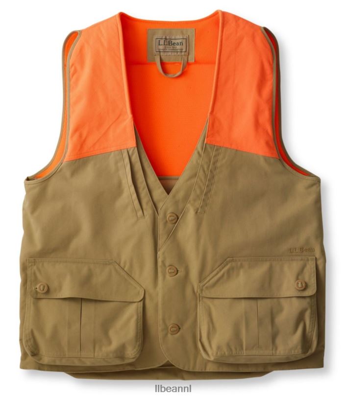 L.L.Bean x Double L Heren hooglandjagersvest donker kaki/jager oranje uitrusting voor buiten VT0641978