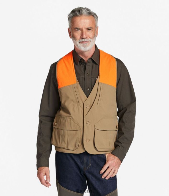 L.L.Bean x Double L Heren hooglandjagersvest donker kaki/jager oranje uitrusting voor buiten VT0641978