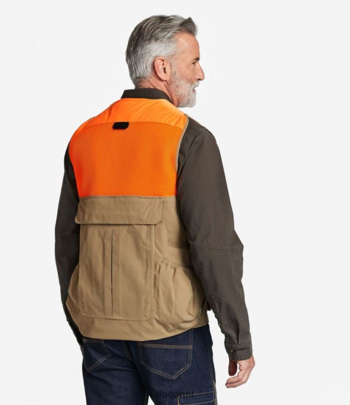 L.L.Bean x Double L Heren hooglandjagersvest donker kaki/jager oranje uitrusting voor buiten VT0641978