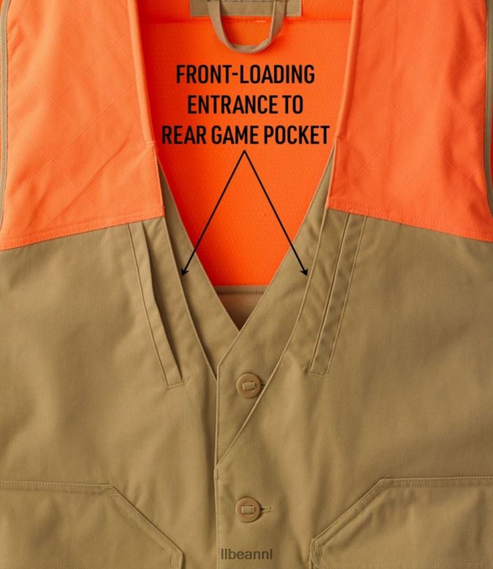L.L.Bean x Double L Heren hooglandjagersvest donker kaki/jager oranje uitrusting voor buiten VT0641978