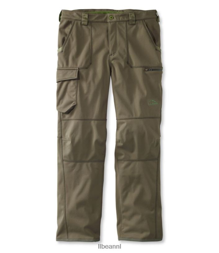 L.L.Bean Heren Ridge Runner softshell broek mos kaki uitrusting voor buiten VT064802