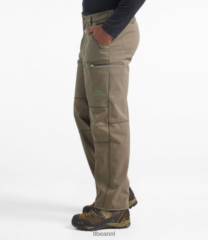 L.L.Bean Heren Ridge Runner softshell broek mos kaki uitrusting voor buiten VT064802