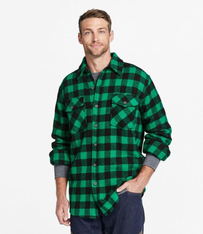 L.L.Bean Heren Maine gids shirt crème/zwart uitrusting voor buiten VT0646169