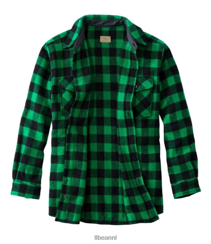 L.L.Bean Heren Maine gids shirt crème/zwart uitrusting voor buiten VT0646169