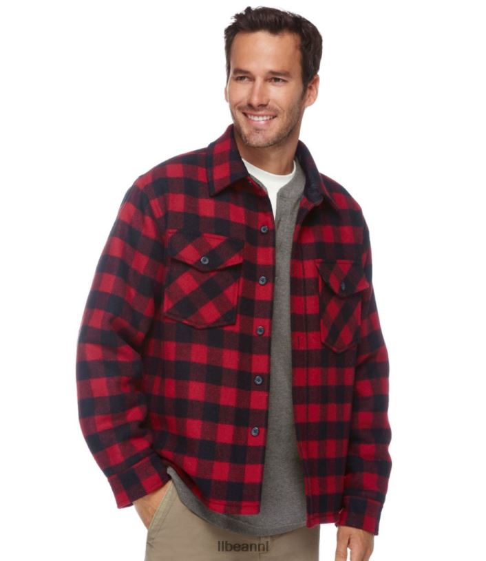 L.L.Bean Heren Maine gidsshirt met primaloft rood Zwart uitrusting voor buiten VT0645242
