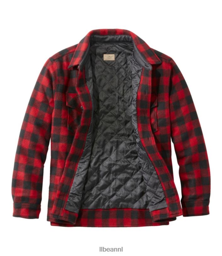 L.L.Bean Heren Maine gidsshirt met primaloft rood Zwart uitrusting voor buiten VT0645242