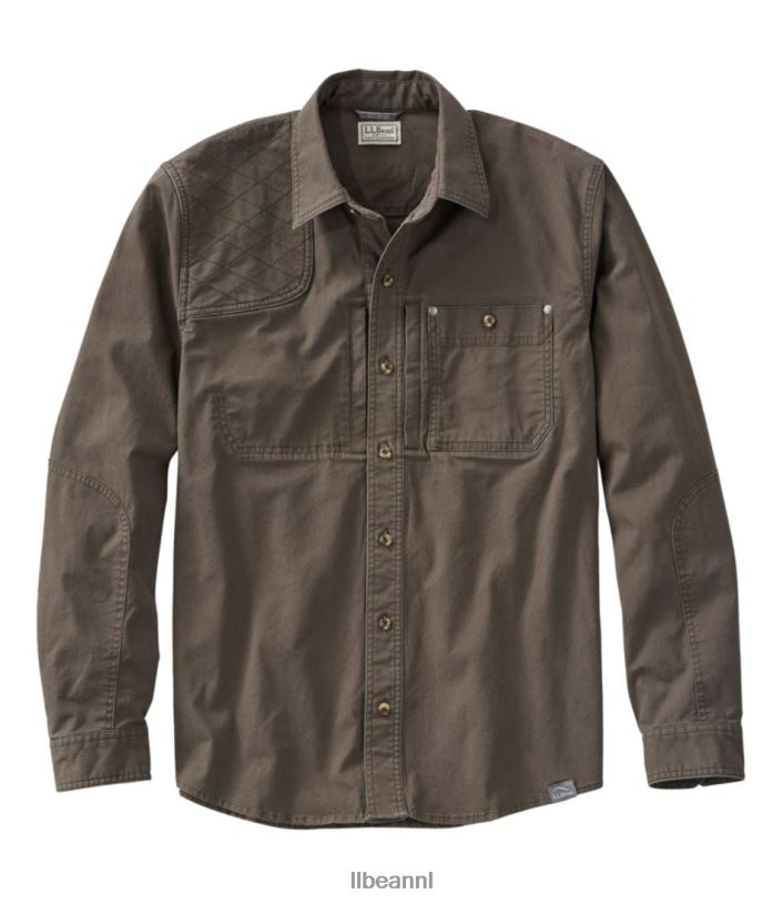 L.L.Bean Heren stretch overhemd van briarhout donkere as uitrusting voor buiten VT0645332