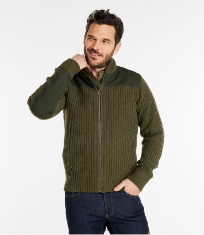 L.L.Bean Heren commando trui met volledige ritssluiting heren diepe bossen groene heide uitrusting voor buiten VT0645272