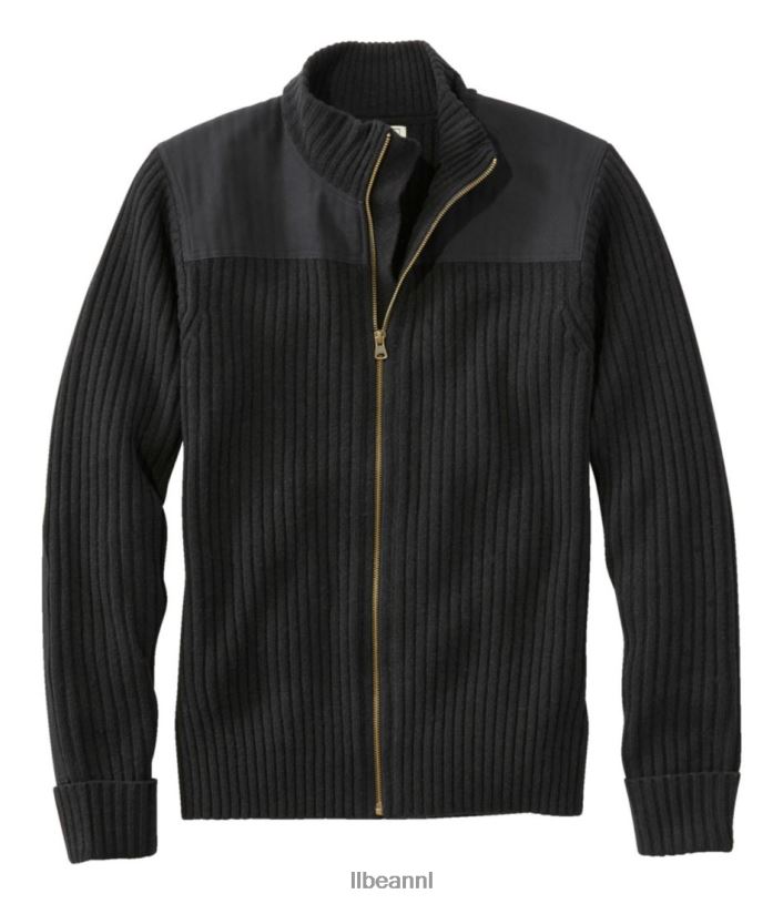 L.L.Bean Heren commando trui met volledige ritssluiting heren zwart uitrusting voor buiten VT0646142