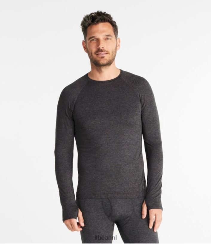 L.L.Bean Heren eenvoudige zachte basislaag donkerzwarte heide kleding VT0643571