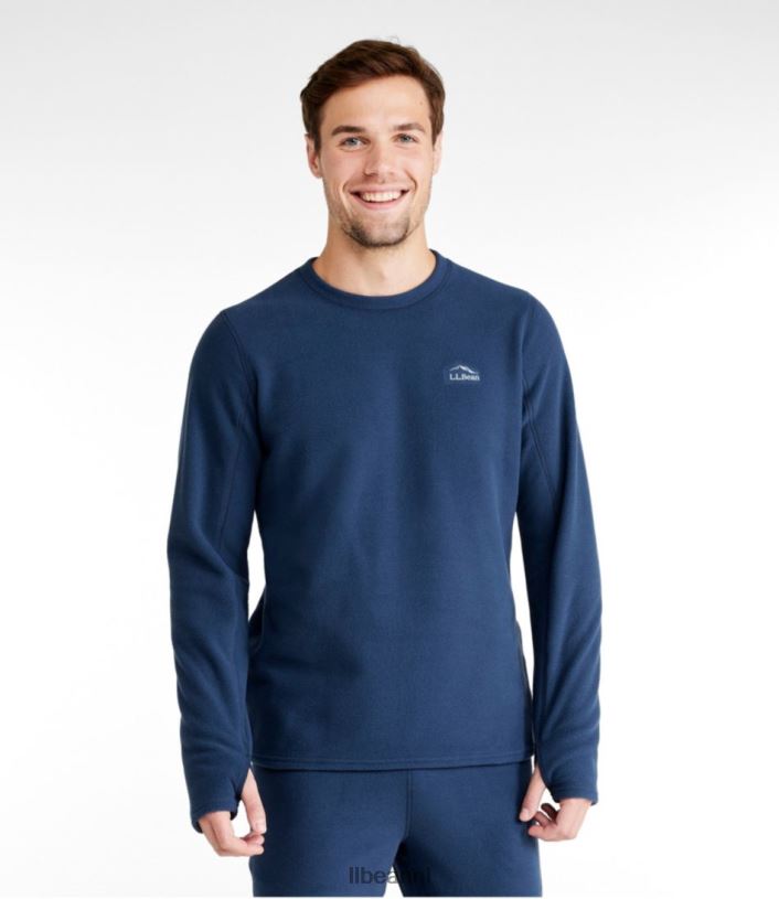 L.L.Bean Heren fleece basislaag met ronde hals rode wijn kleding VT064775