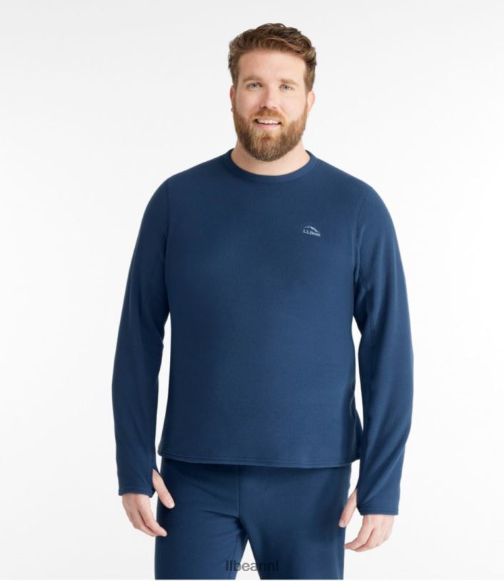 L.L.Bean Heren fleece basislaag met ronde hals rode wijn kleding VT064775