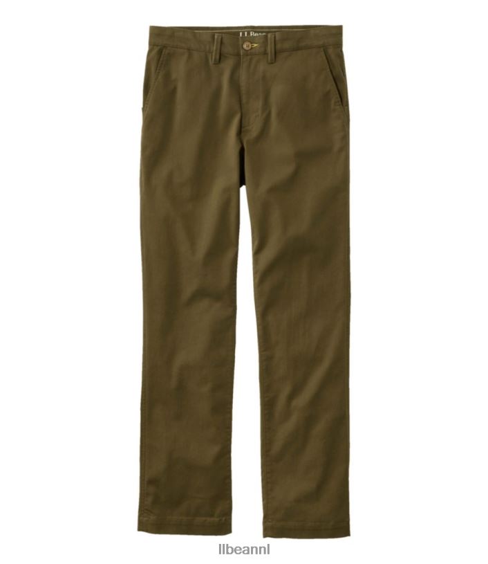 L.L.Bean Heren comfortabele stretchchinobroek antieke olijf kleding VT0646961