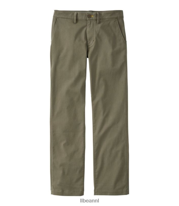 L.L.Bean Heren comfortabele stretchchinobroek stoffige olijf kleding VT0647192