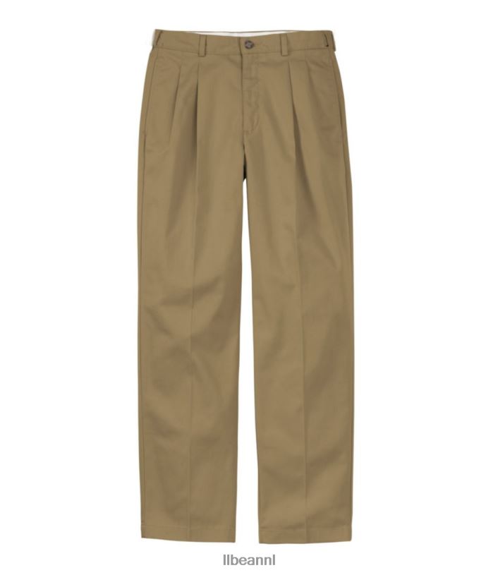 L.L.Bean x Double L Heren kreukvrije chino donker kaki kleding VT0645980