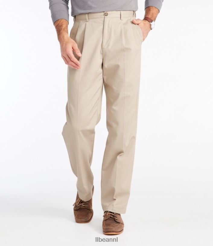 L.L.Bean x Double L Heren kreukvrije chino donker kaki kleding VT0645980